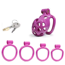 Load image into Gallery viewer, Purple Spotty Chastity Cage - Small