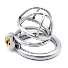 Load image into Gallery viewer, Steel Mini Lock Chastity Cage