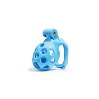 Aqua Spotty Chastity Cage - Nub