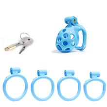 Load image into Gallery viewer, Aqua Spotty Chastity Cage - Nub
