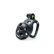 Load image into Gallery viewer, Black Spotty Chastity Cage - Small
