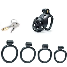 Load image into Gallery viewer, Black Spotty Chastity Cage - Small
