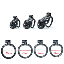 Load image into Gallery viewer, Black Spotty Chastity Cage - Small
