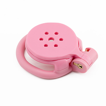 Load image into Gallery viewer, Button Chastity Cage - Pink Resin
