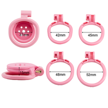 Load image into Gallery viewer, Button Chastity Cage - Pink Resin
