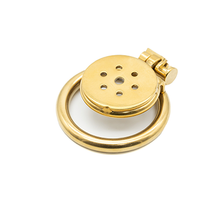 Load image into Gallery viewer, Button Metal Chastity Cage - Gold Steel
