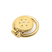 Load image into Gallery viewer, Button Metal Chastity Cage - Gold Steel
