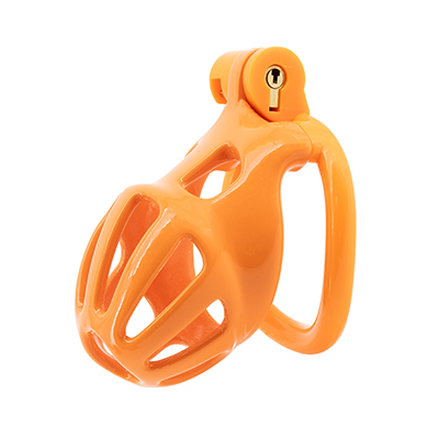 Orange Python Chastity Cage - Small