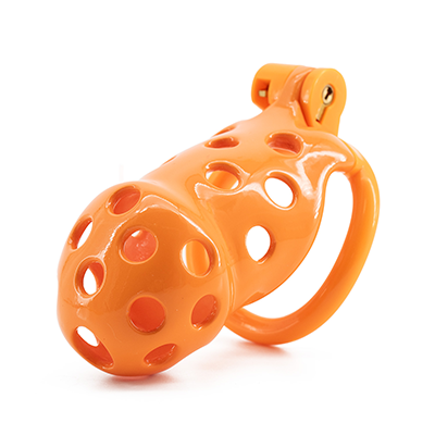 Orange Spotty Chastity Cage - Standard