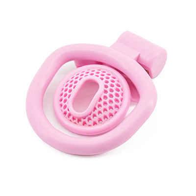 Pink Mesh Chastity Cage - Inverted
