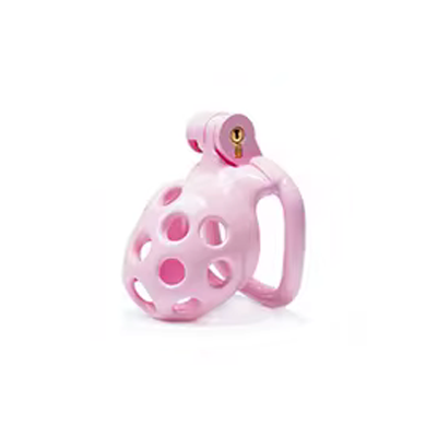 Pink Spotty Chastity Cage - Nub