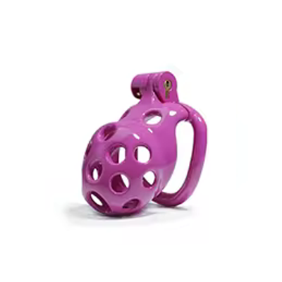 Purple Spotty Chastity Cage - Small