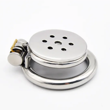 Load image into Gallery viewer, Button Chastity Cage - Silver Steel
